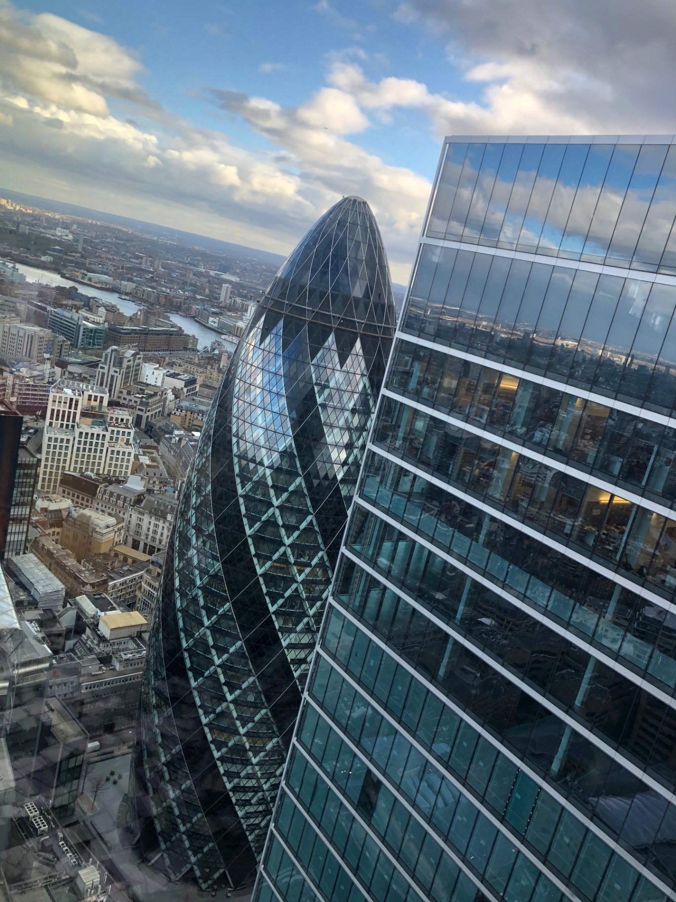 The Gherkin from a neighboring tower