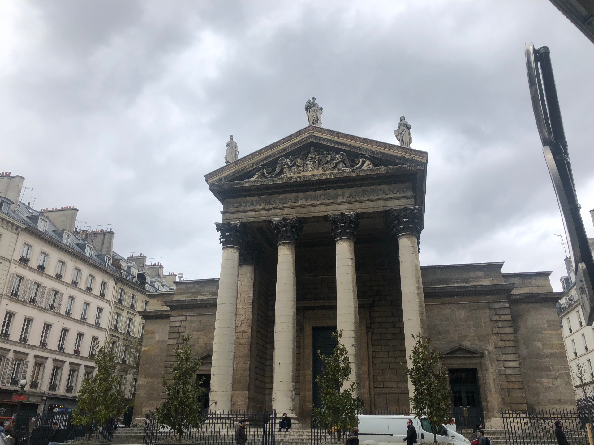 Neoclassical church facade in Paris