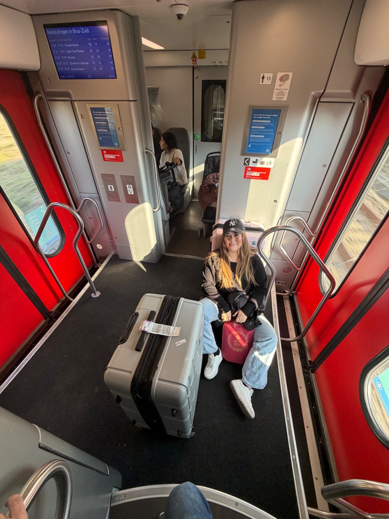 Train carriage crossing into Belgium