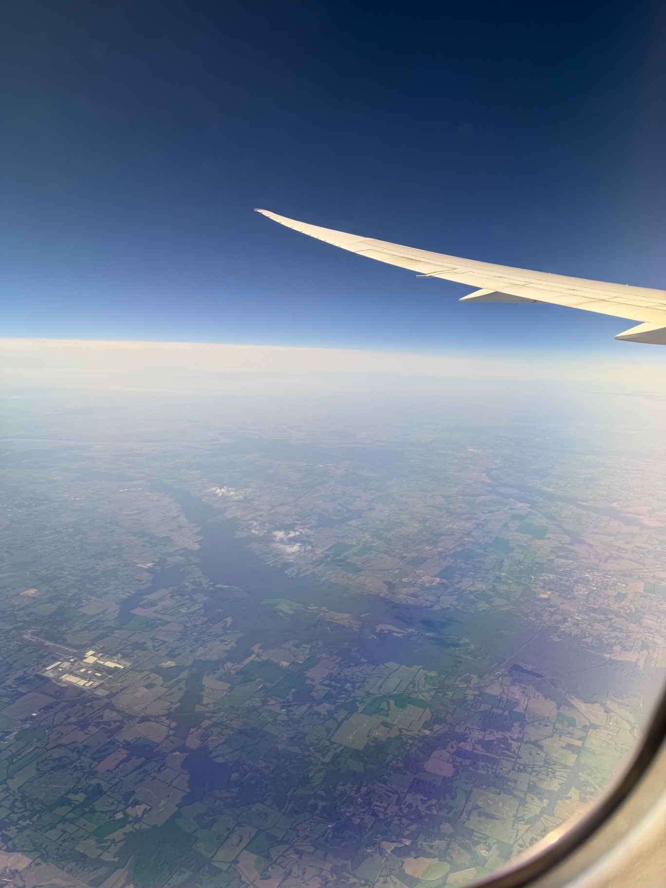 View from aircraft window over Europe